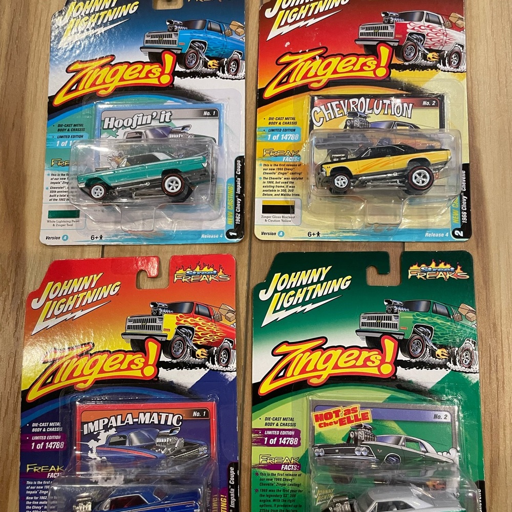 Johnny Lightning Zingers! Limited Edition Street Freaks. Set of 4. Copyright ‘21